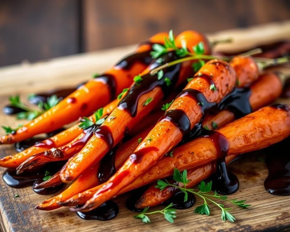 Geroosterde wortels met een balsamico-glazuur