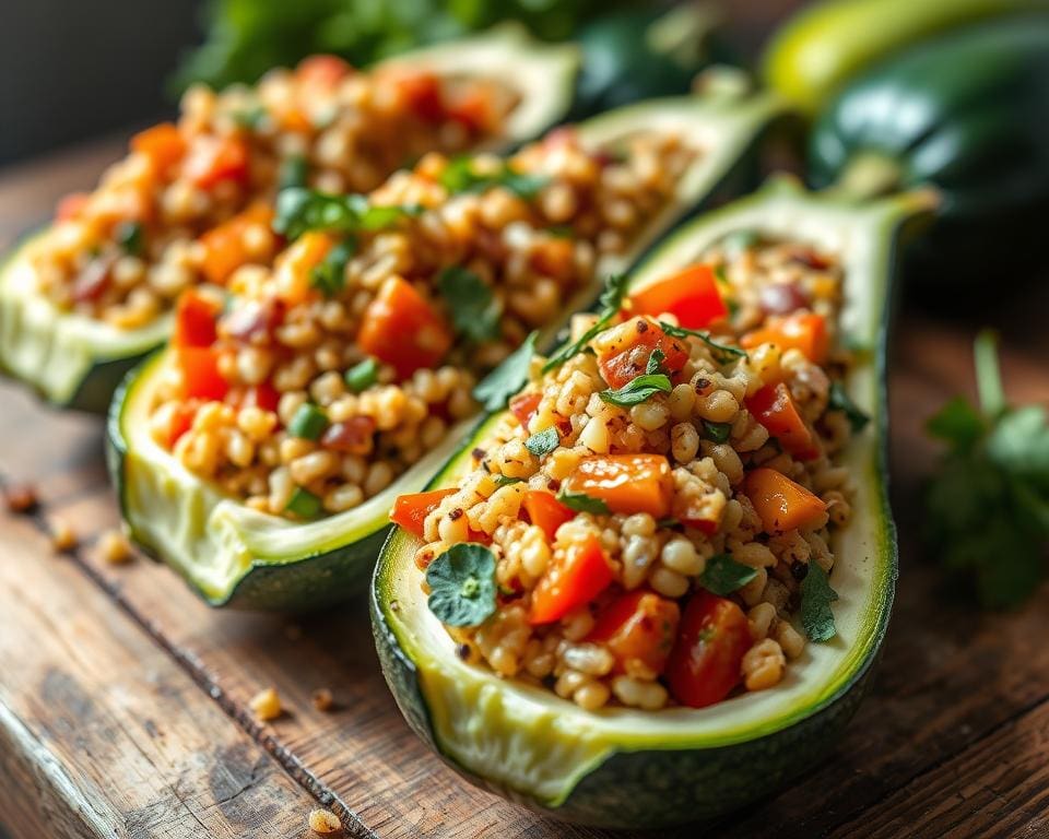 Gevulde courgettes met een quinoa-mengsel