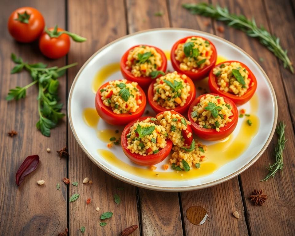 Gevulde tomaten met couscous en kruiden