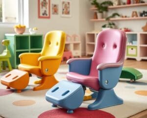 Kinderstoelen met een geïntegreerde voetsteun