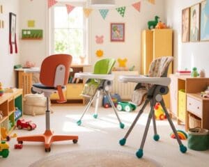 Kinderstoelen met verstelbare rugleuning en voetensteun