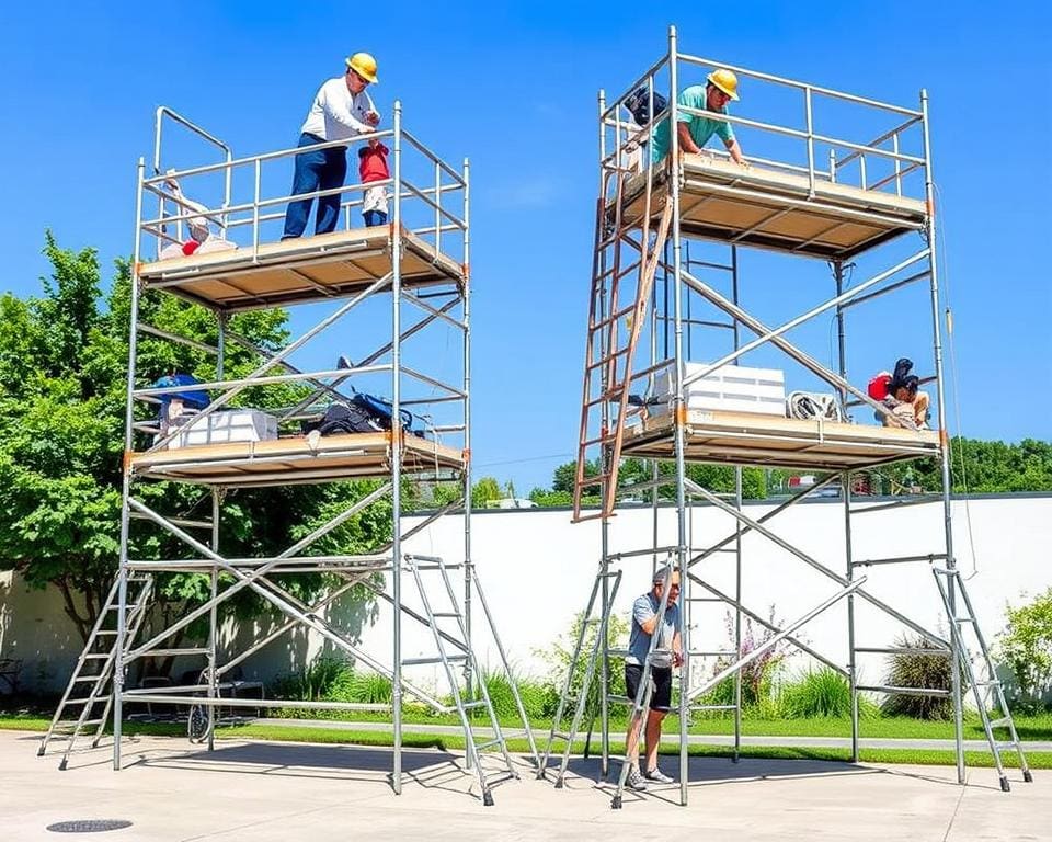 Opklapbare steigers voor klusjes voor bereikbare hoogten