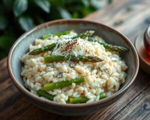 Romige risotto met asperges en Parmezaanse kaas