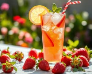 Verfrissende aardbeien-limonade mocktail