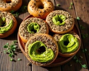 Volkoren zuurdesem bagels met kruidenboter