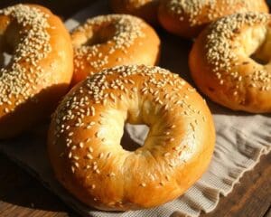 Volkoren zuurdesem bagels met sesamzaadjes