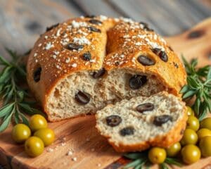 Volkoren zuurdesem focaccia met olijven