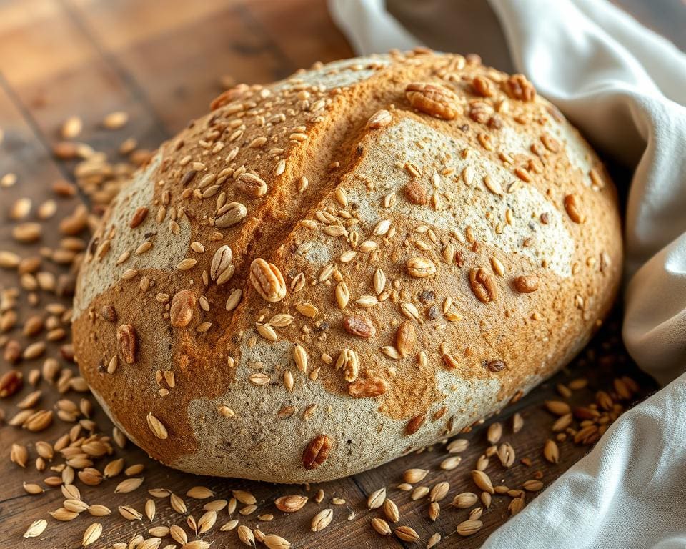 Volkoren zuurdesembrood met noten en zaden