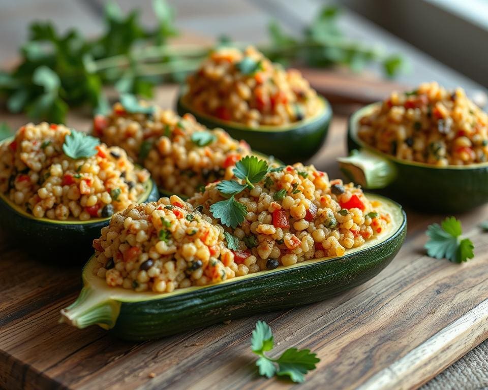 gevulde courgettes met quinoa