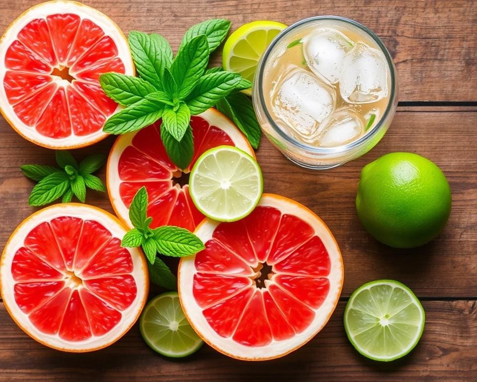 ingrediënten voor Sparkling Grapefruit Spritz