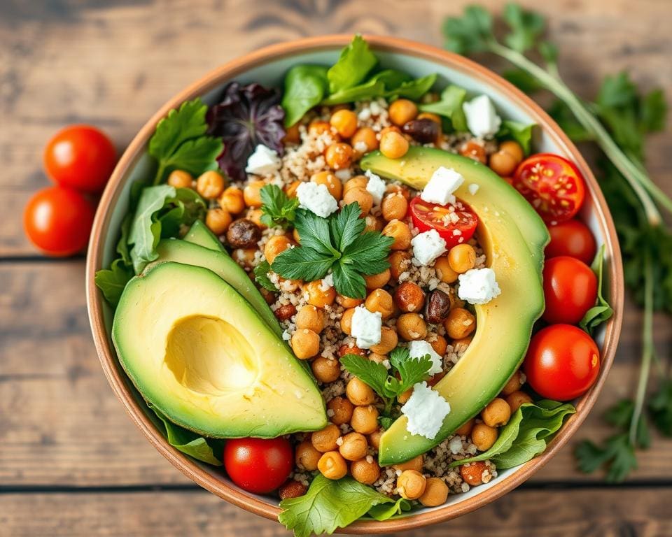 voedzame maaltijden met quinoa en avocado