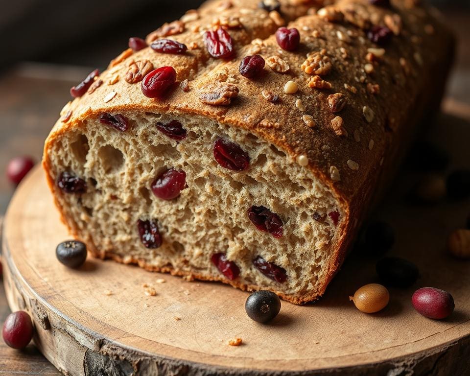 volkoren zuurdesembrood met cranberries en noten