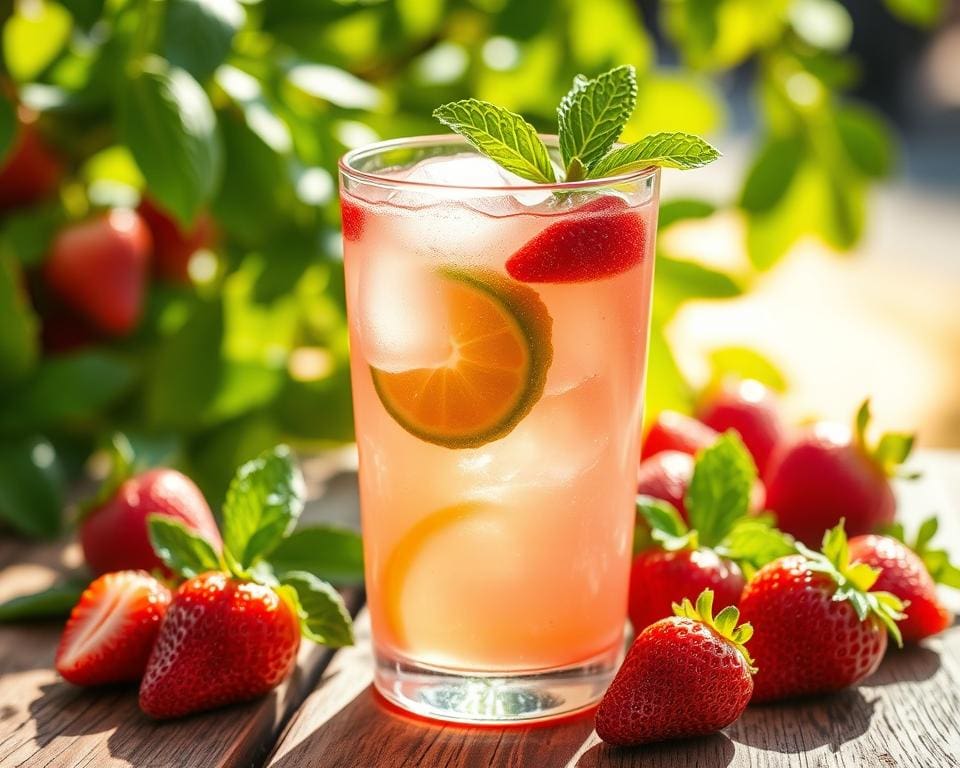 zelfgemaakte aardbeien-limonade