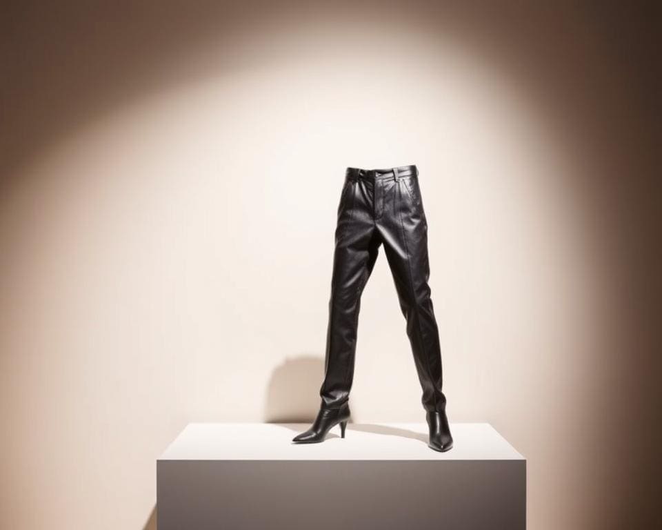 Balenciaga leren pantalons: Tijdloos en veelzijdig