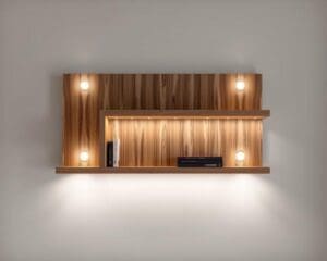 Design wandplank met ingebouwde spots