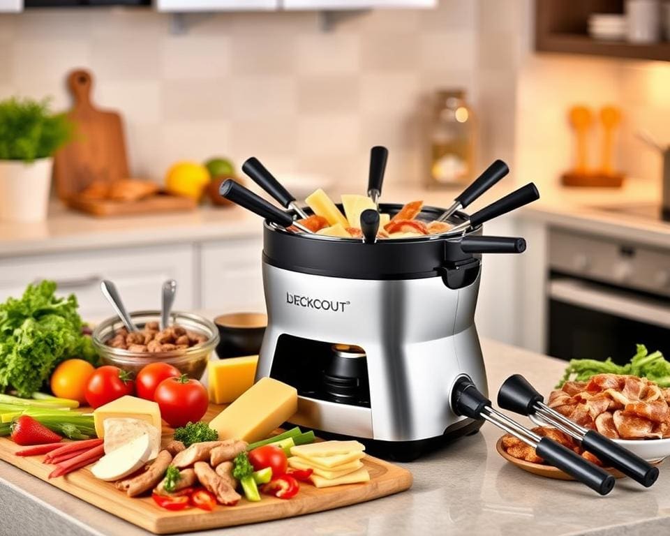 Elektrische fondueset met magnetische bevestiging