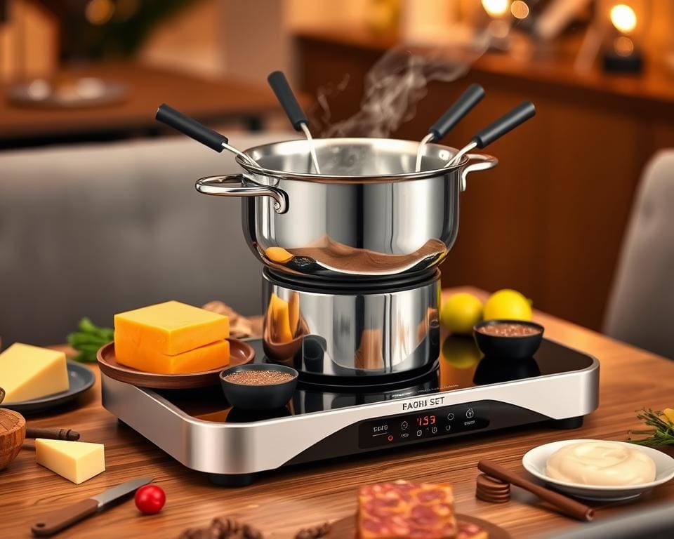 Elektrische fondueset met snelverwarmende basis