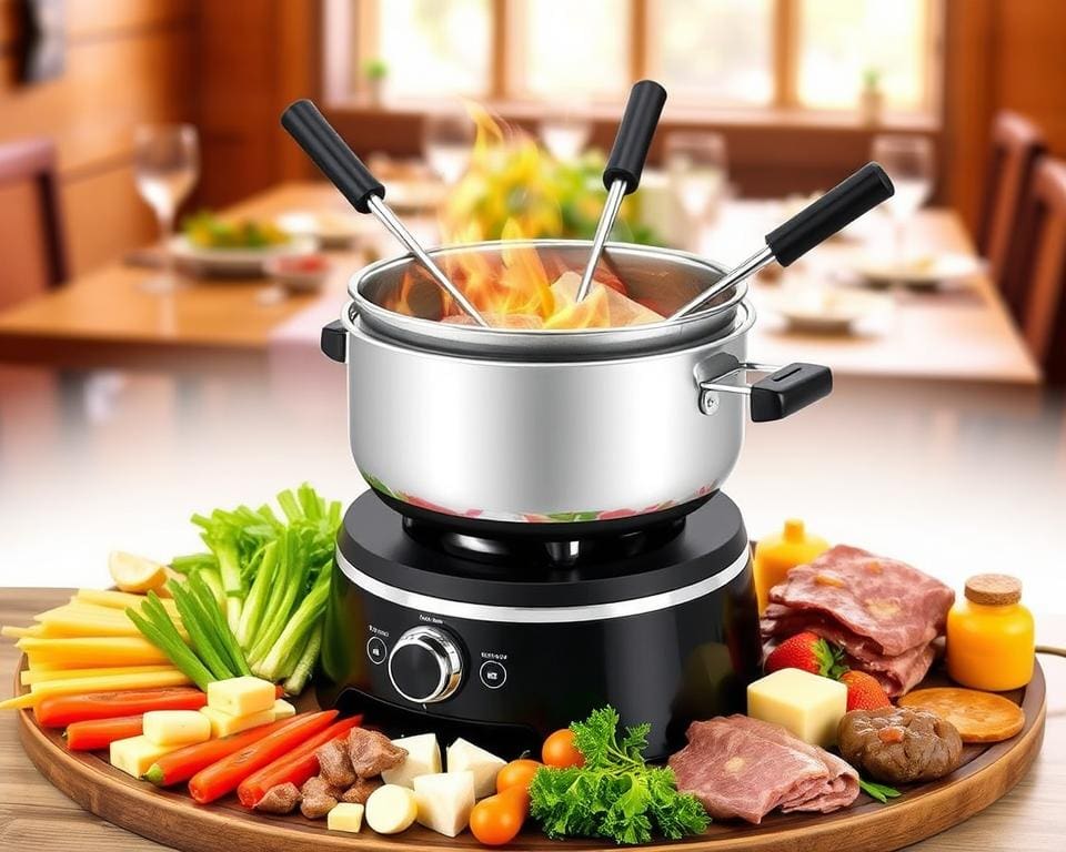 Elektrische fondueset met temperatuurregeling