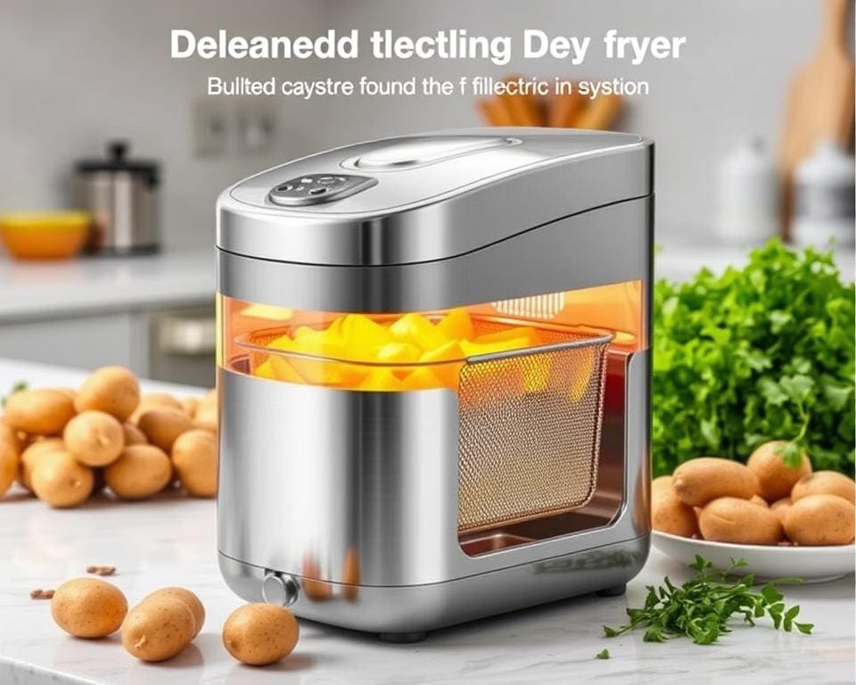 Elektrische frietpan met ingebouwde filtersysteem