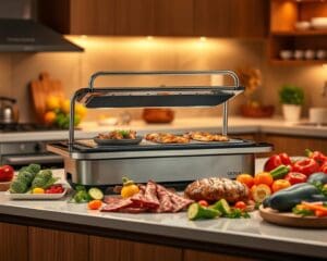 Elektrische grill met verschillende bakplaten