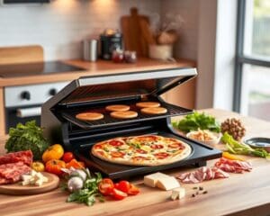 Elektrische pizzarette met ingebouwde grillfunctie