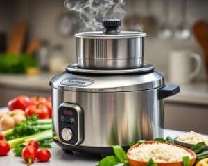 Elektrische rijstkoker met geïntegreerde stoomoptie