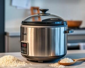 Elektrische rijstkoker met glazen deksel