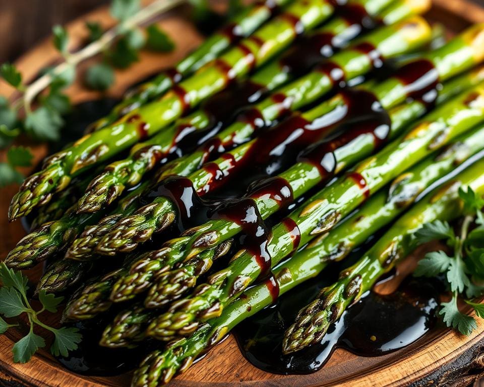 Gegrilde asperges met een balsamico-glazuur