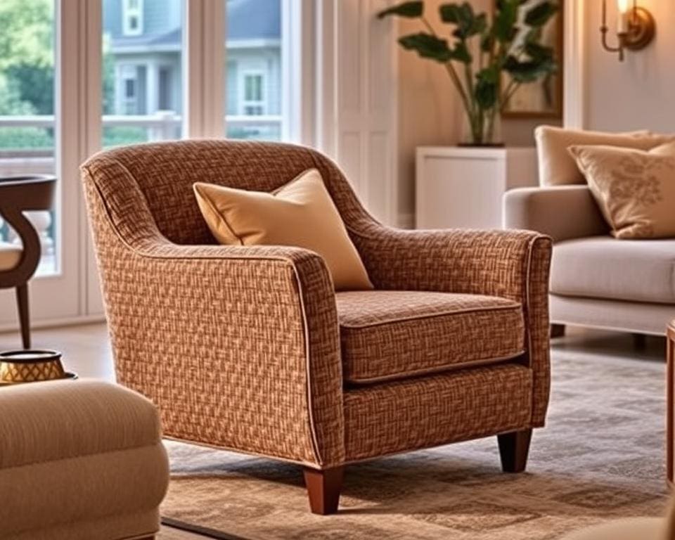 Luxe fauteuil in geweven stof