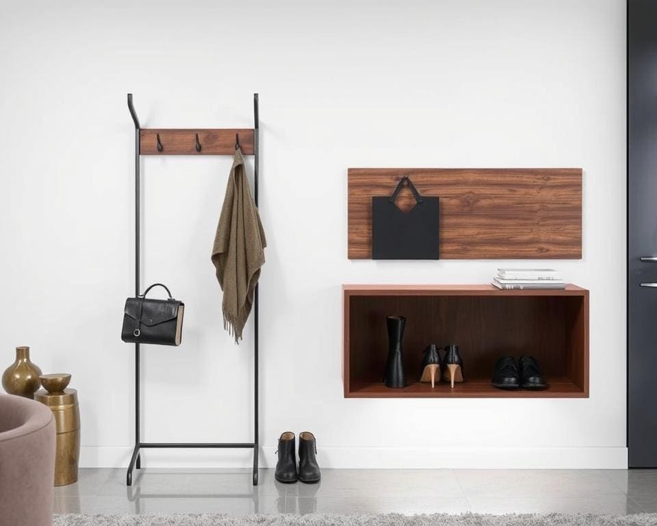Luxe kapstok met ingebouwde schoenenplank