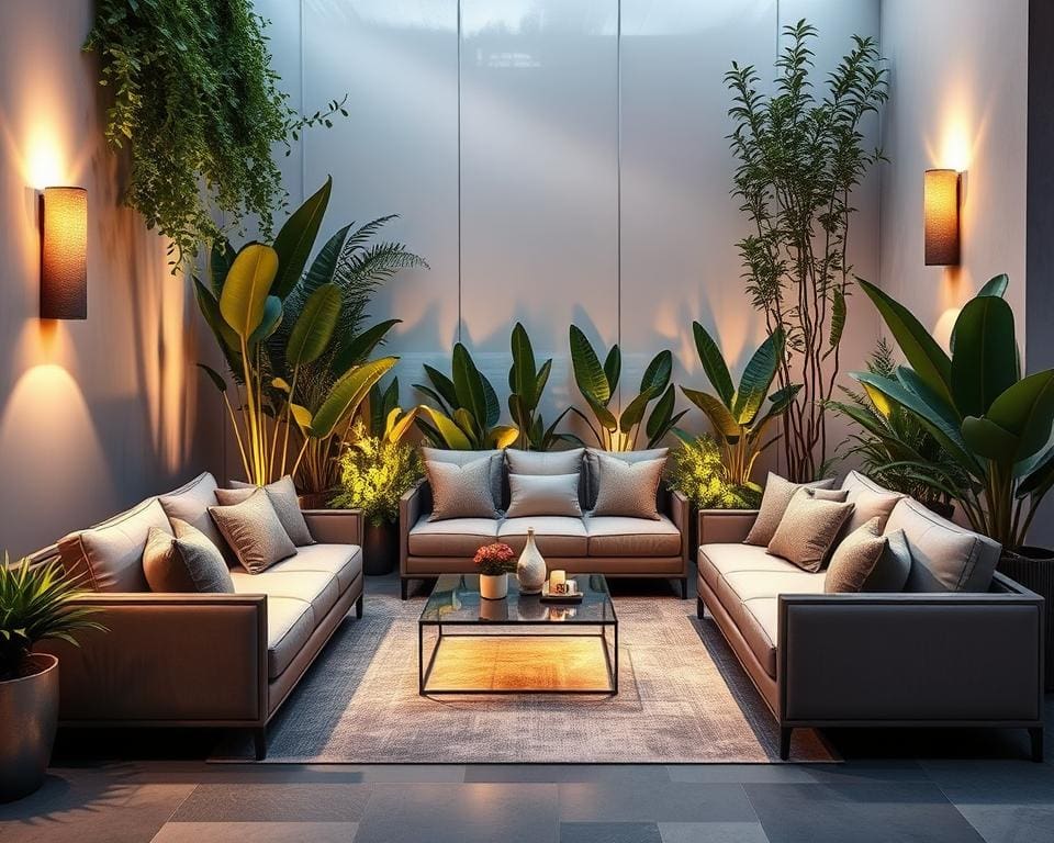 Luxe loungeset in moderne hoekopstelling