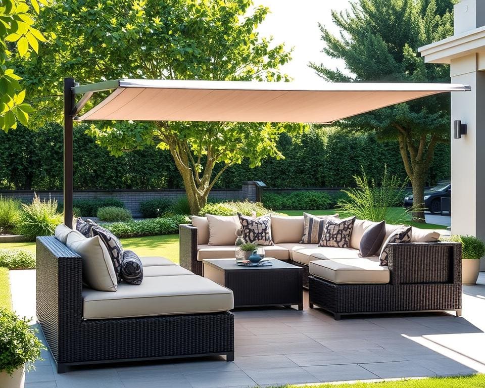 Luxe loungeset met geïntegreerde schaduwoptie