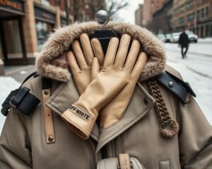 Off-White leren handschoenen: Voor een edgy winterstijl
