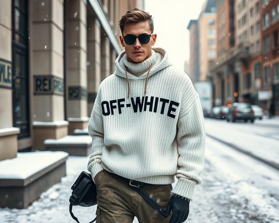 Off-White oversized truien winterlook