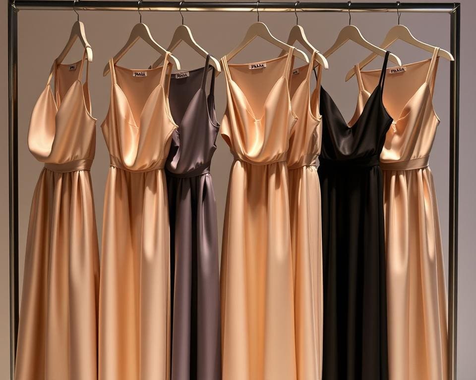 Prada satijnen jurken: Voor een minimalistische glamour