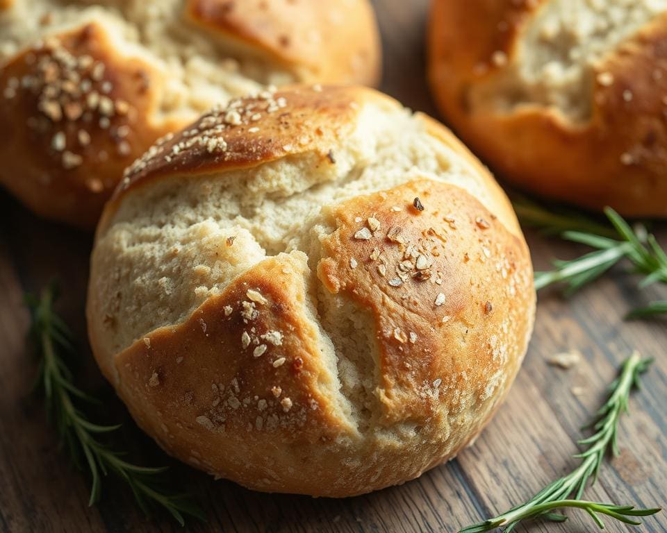 Volkoren zuurdesembroodjes met rozemarijn
