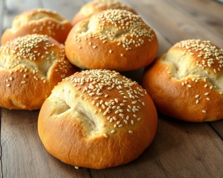 Volkoren zuurdesembroodjes met sesamzaadjes