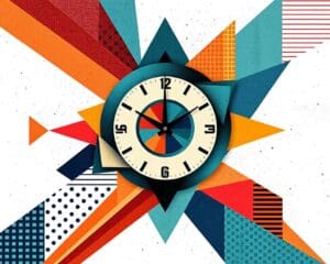 Wandklok in abstract geometrisch design