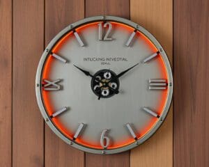 Wandklok in industriële stijl met metalen accenten