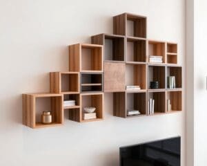 Wandplank in kubusvormen: modern en functioneel