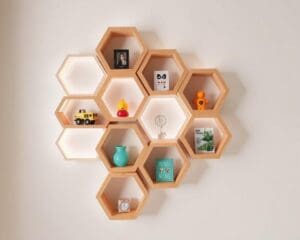 Wandrek in hexagonale vormen: speels en praktisch