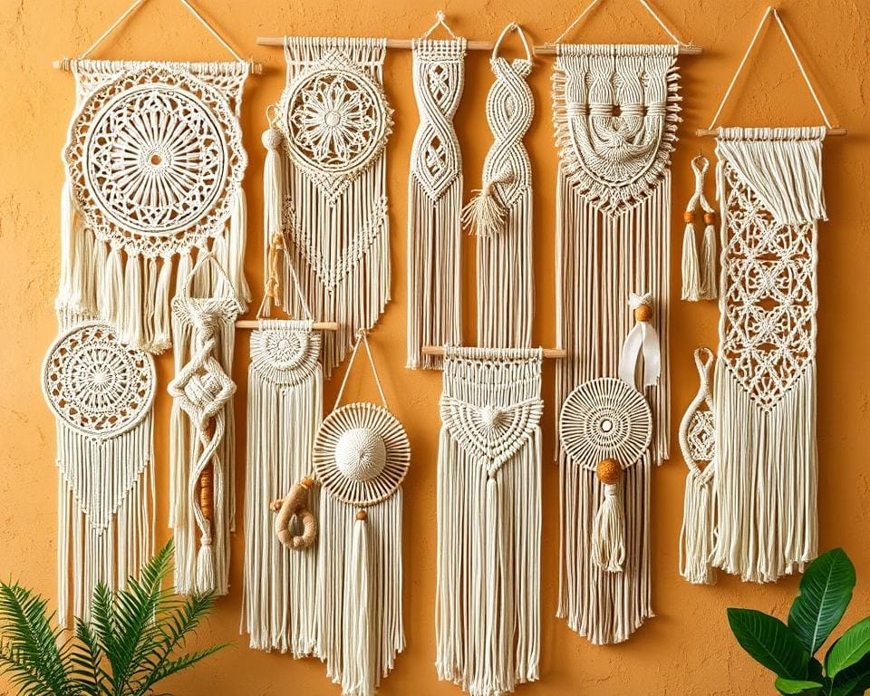 soorten macramé wanddecoraties