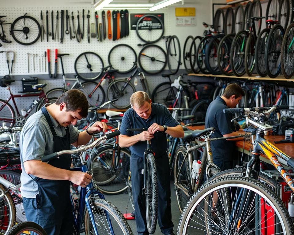 verschillende fietsreparaties