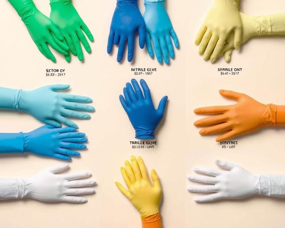 Wat zijn de kosten van nitril handschoenen per sector?
