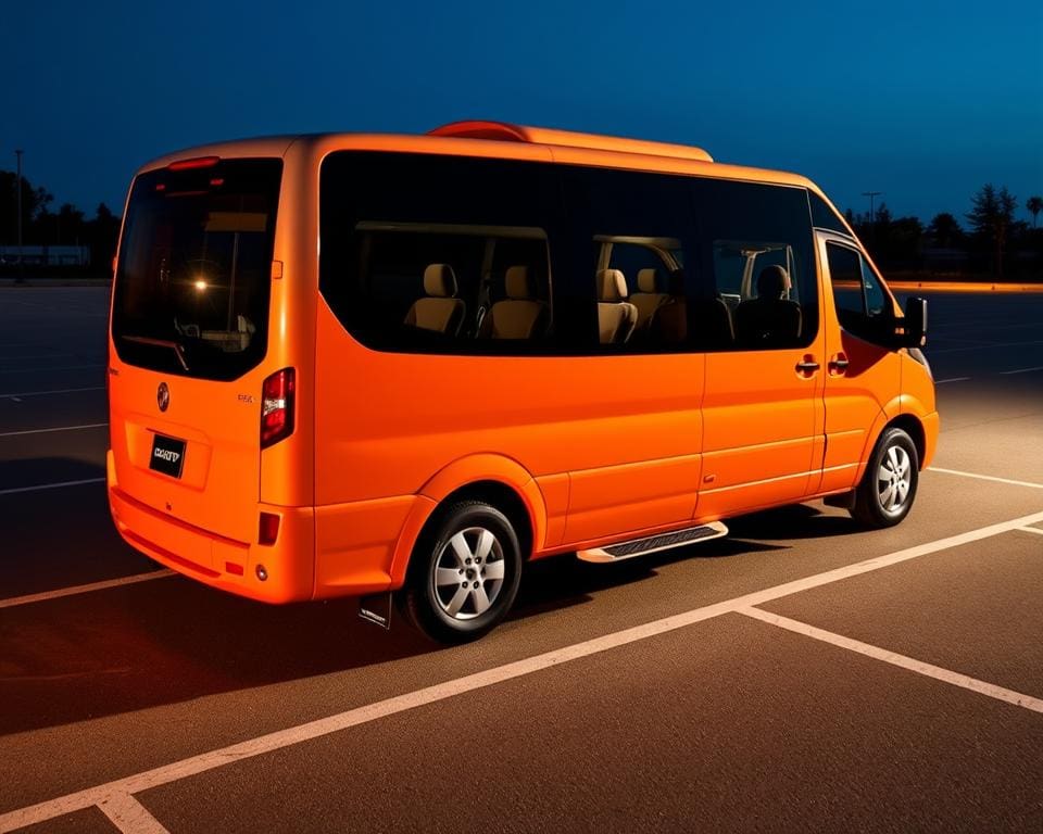 Hoeveel personen passen er in de minivan bus?