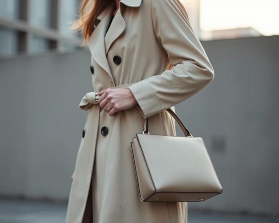 Welke handtas past bij een trenchcoat?
