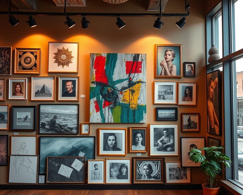 Kunst aan de muur die persoonlijkheid uitstraalt