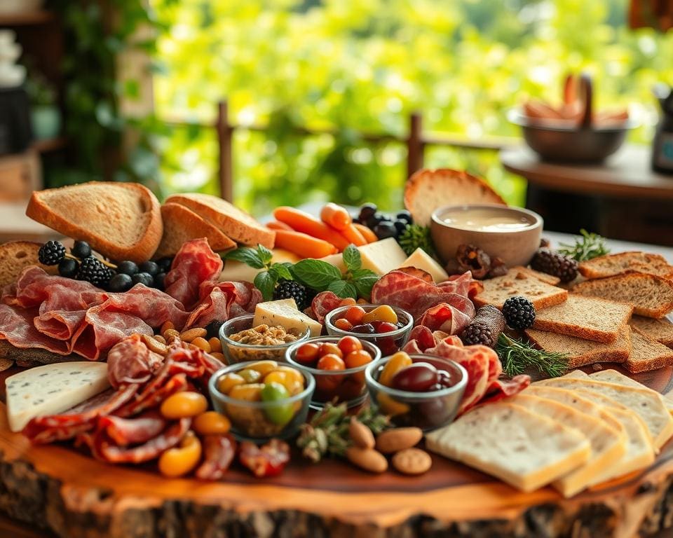 borrelplank met lokale producten