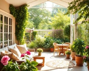 Wat maakt een zomertuin een verlengstuk van binnen?