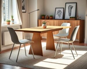 Welke eettafel past in een smalle ruimte?